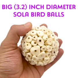 Mandarin Bird Toys 5101 Big Sola Balls - Handmade Shreddable Chewable Sola Wood Big Bird Foot Toys - Pack (9)