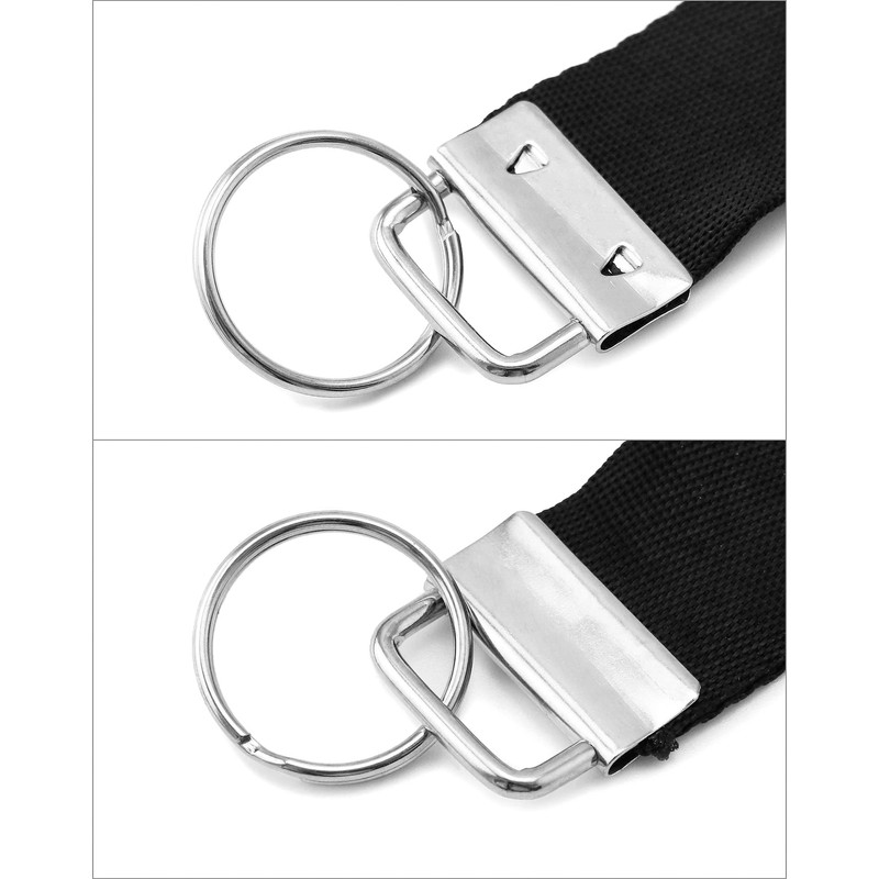 QWORK Pack of 40 Silver Lanyard Blanks with Key Ring