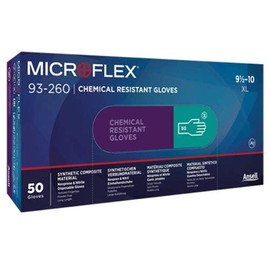 Ansell penetration-resistant disposable gloves MICROFLEX 93-260 L size 50 pieces Nitrile Neoprene thickness 0.20mm permeation data chemical protection chemical resistance droplet protection safety
