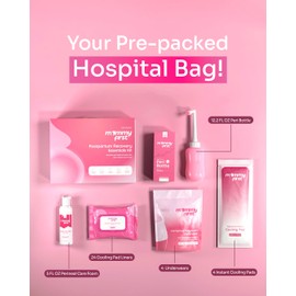 Mommy First® Postpartum Essentials Recovery Kit – Next-Gen Perineal Ice Packs, Witch Hazel Healing Foam, Witch Hazel Liners, Upside Down Peri Bottle & Postpartum Underwear for Postpartum Recovery
