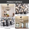 lobolighting Black Crystal Pendant Light, 3-Light Modern Chandelier, 11'' Round
