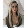 Dark Brown with Blonde Highlights 13x6 Lace Front Glueless Wig