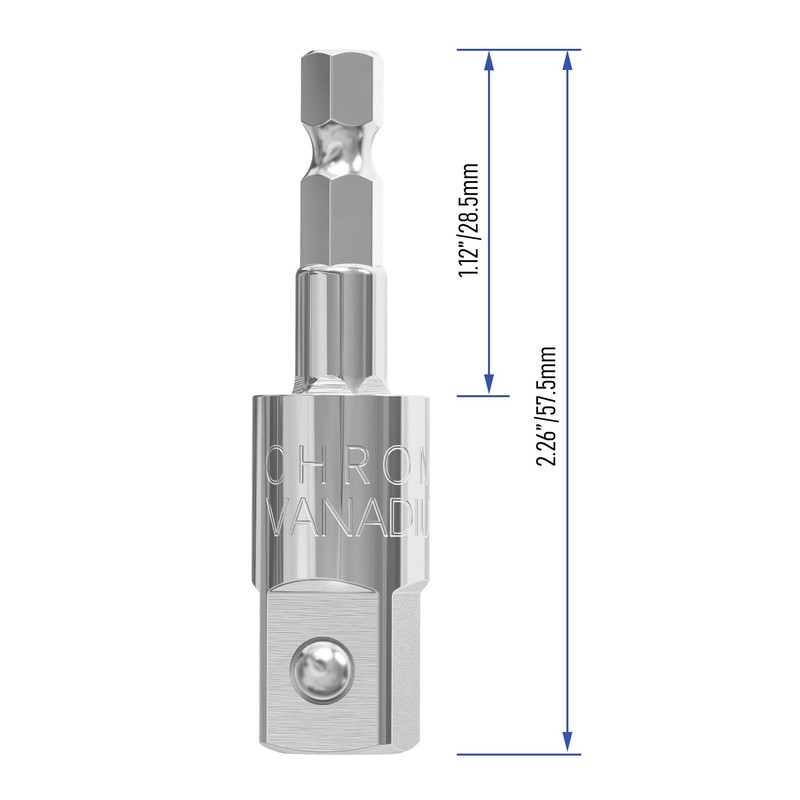 FOCMKEAS Power Drill Sockets Adapter 1/2" Impact Square Drive Adapter,