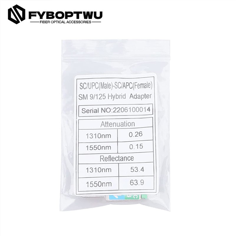 fyboptwu SC/UPC Male to SC/APC Female Singlemode Fiber Adapter，20pc