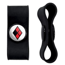 GRAPHICS & MORE Harley Quinn Diamond Logo Headphone Earbud Cord Wrap - Charging Cable Manager - Wire Organizer Set of 2 - White