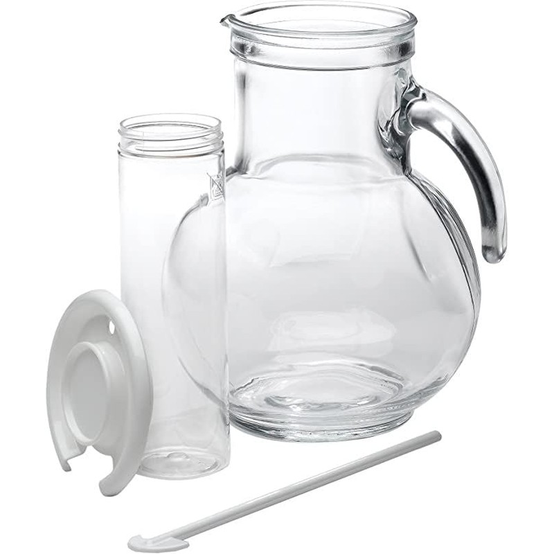 Bormioli Rocco Kufra Glass Pitcher with Ice Container and Lid,