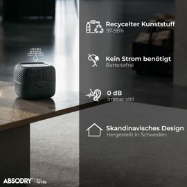 AbsoDry Duo Family - Dehumidifier Flat without Electricity - For Best Air Quality - Room Dehumidifier for Basement, Bathroom, Bedroom - Against Mould - Dehumidifier - Nougat