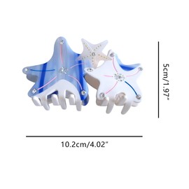 Fantasy Starfish Hair Clip,Novelty Acetate Claw Clips,Small Hair Clips for Women,Blue