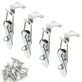 ITROLLE 4PCS 90mm 90 Degree Right Angle Latch Stainless Steel Tool Box Hood Locks Latches Spring Loaded Trigger Lock Clasp Buckle Latch Tool Box Hasps