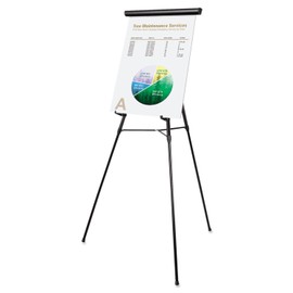 MasterVision FLX05101MV Telescoping Tripod Display Easel, Adjusts 38-Inch to 69-Inch High, Metal, Black