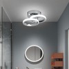 EIDISUNY LED Ceiling Light Modern Light Fixture Ceiling Silver Round