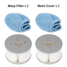 WuYan 2pcs Hot Tub Filters and 2pcs Mesh Cover for MSpa Inflatable Pools, Enhanced Version Filter Cartridge Pump Fit for MSPA All Current Hot Tubs