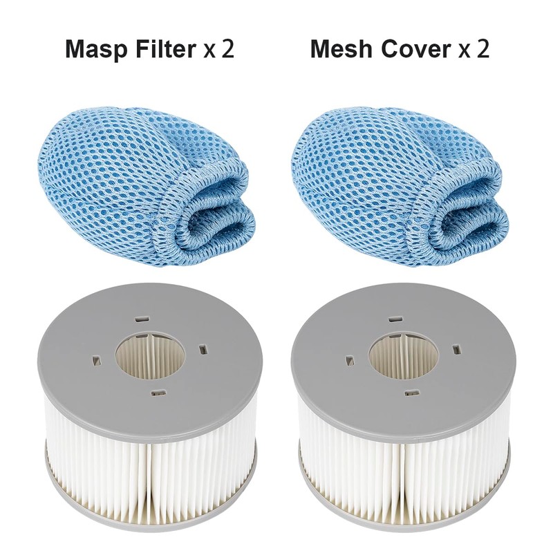 WuYan 2pcs Hot Tub Filters and 2pcs Mesh Cover for