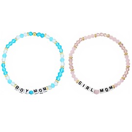 Lemua Girl and Boy Mom Bracelets Twin Mom Bracelet Mama Gifts for Women New Mama