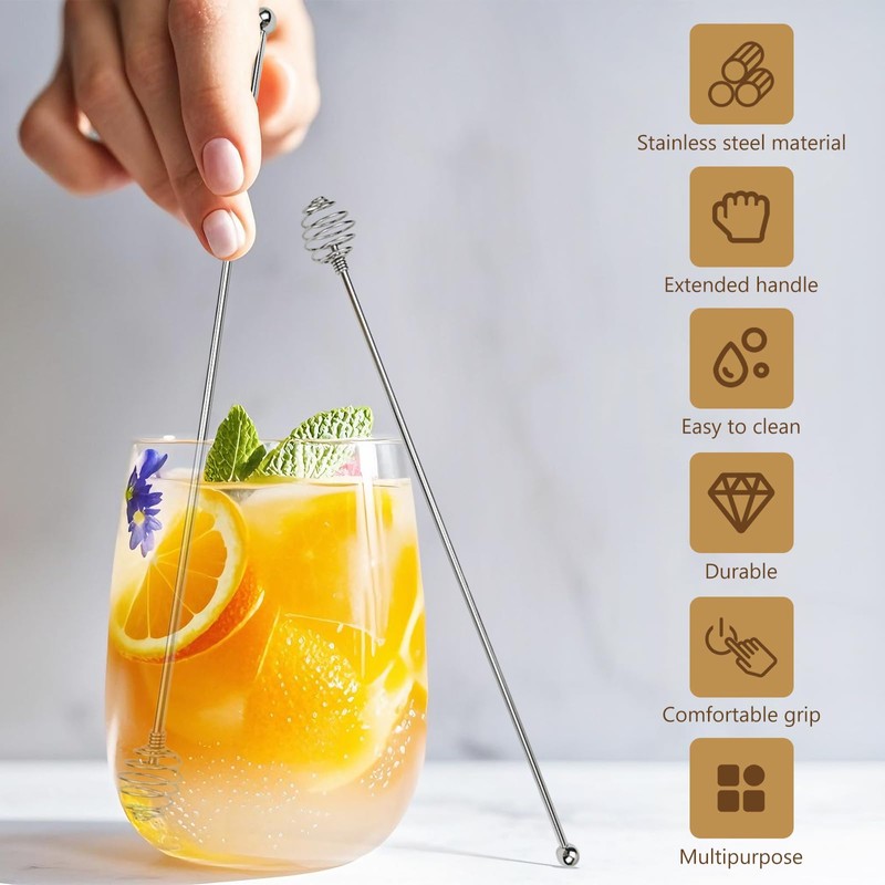 Stainless Steel Coffee Stir Sticks – 4 Pack Reusable Swizzle