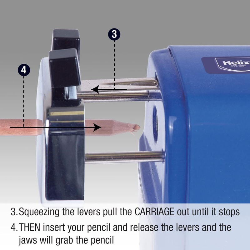 Helix Metal Desktop Sharpener for Standard and Jumbo Pencils (Assorted