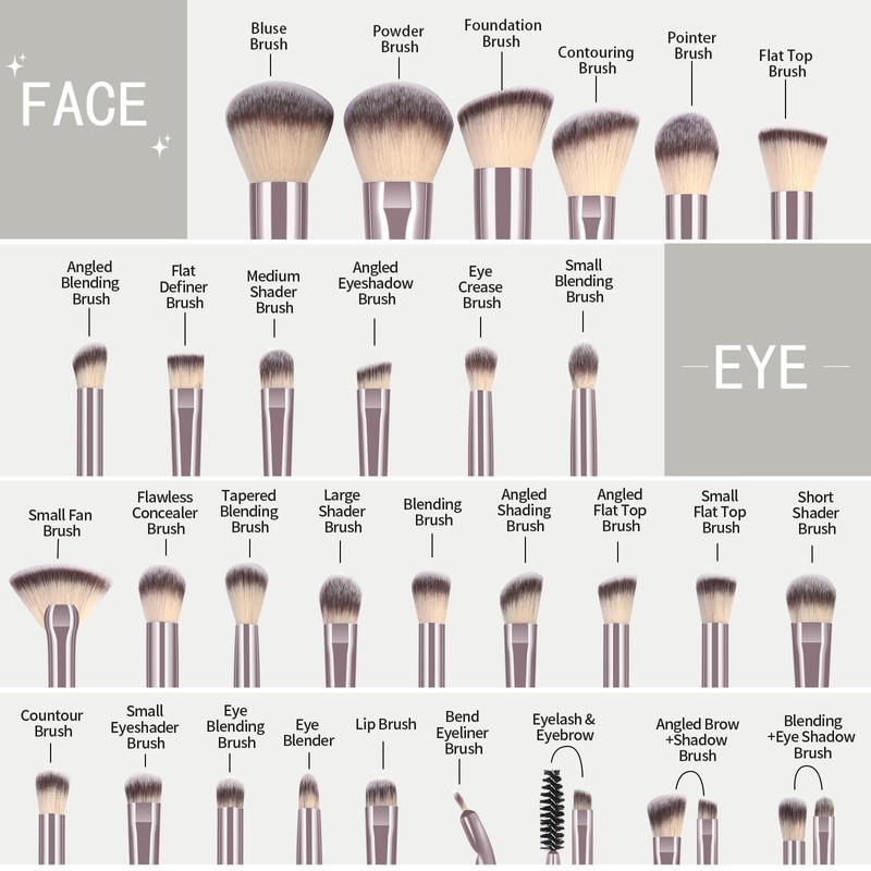 MAANGE Makeup Brush Set - 30 Pcs Make up Brushes