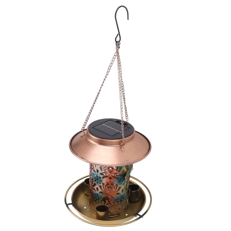 Solar Bird Feeder for Outdoors Hanging Exquisite Hollow Pattern Waterproof