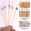 Trimming Shop 100 Pcs Cocktail Sticks 4.7 Inch Rainbow Pearl