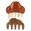 2Pcs Meridians Comb 5 Tooth Portable Sandalwood Rosewood for Head