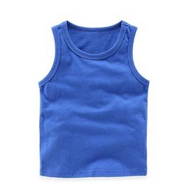 RUKOSU Toddler Baby Boy's Sleeveless Tank Tops Kids Girls Summer Basic Cami Shirts Cotton Athletic Undershirts T-Shirts Vest Blue 4T