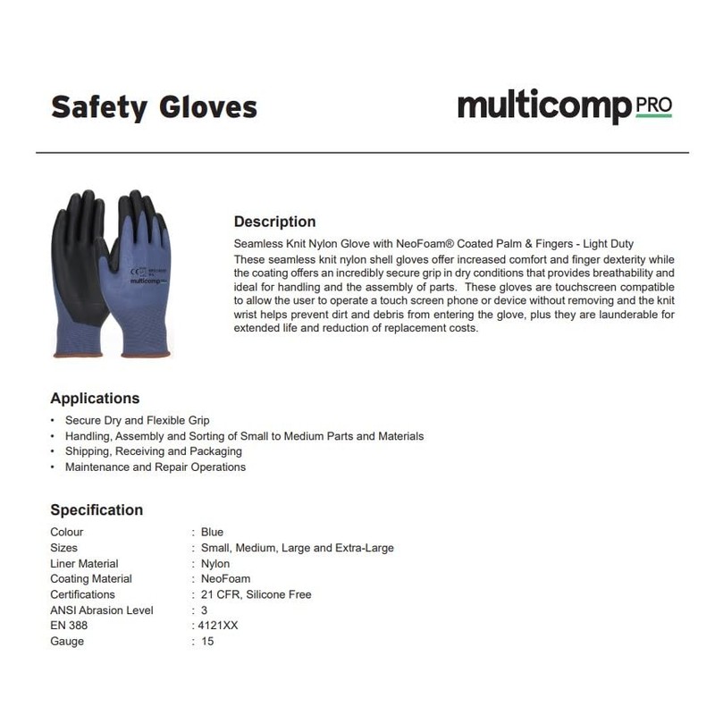 multicomp PRO Work Gloves, Seamless Knit (Extra Large)