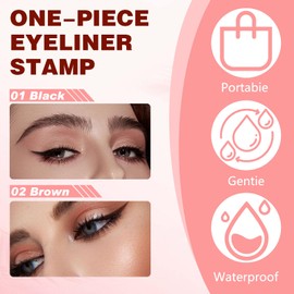 FUERHPSH 2pcs Winged Eyeliner Stamp Pen, 2026 New Foldable Eyeliner Stamp for Perfect Wings, Smudge Proof & Waterpoof Eyeliners Stamp for Beginners (Black)