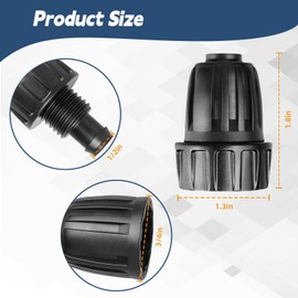6 Pcs Drip Irrigation Hose Connectors, 3/4 Inch to 1/2 Inch Faucet to Hose Adapter, Irrigation Tubing Drip Connectors
