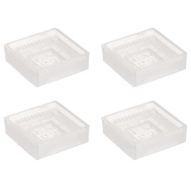 uxcell 4pcs 2x2 in Rubber Furniture Caster Cups Square Chair Leg Floor Protectors Non-Slip Furniture Pads Grips Stoppers for Hardwood Floors, Transparent (Fit 0.8-1.6 Inch Chair Leg)