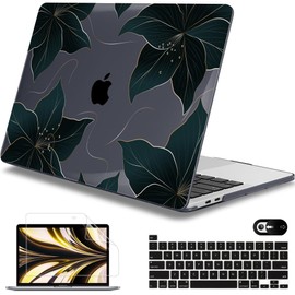 Mektron for MacBook Pro 13-inch Case 2022 2021 2020 Release A2338 M2 M1 A2289 A2251, Printed Plastic Hard Shell Cover for New MacBook Pro 13.3-inch Touch Bar Fits Touch ID，Floral C218