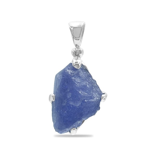 Starborn Rough 15-25 cts Tanzanite Crystal Pendant in Sterling Silver