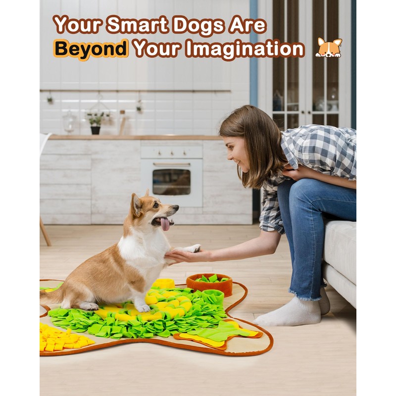 HOPET Snuffle Mat for Dogs Large Breed, 28.3''x28.3'' Interactive Puzzle