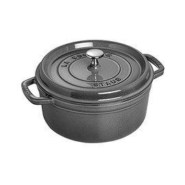 Staub 4 Quart Round Cocotte, Graphite Grey (1102418)