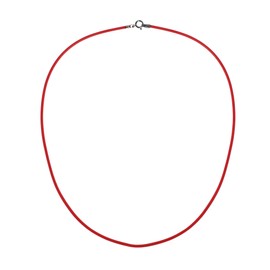 AeraVida Simple 1.5mm Red Dainty Rubber Cord Necklace | .925 Sterling Silver Clasp | Chic and Minimalist Jewelry