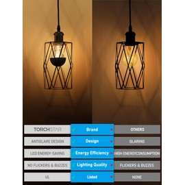 TORCHSTAR Dimmable Half Chrome Light Bulb, 4.5W(40W Eqv.), Anti Glare LED Light Bulbs, UL Listed, E26 Black Dipped Bulb, A19 Vintage LED Edison Bulb for Bedroom, Kitchen, 3000K Warm White, Pack of 2