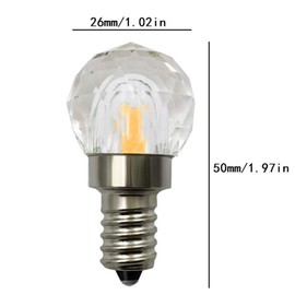 2W E12 Mini Globe Crystal LED Light Bulb Dimmable COB Bulbs 20W Incandescent Equivalent Warm White 3000K E12 Candelabra Base 300LM for Desk Lamps Ceiling Fan Chandelier Home Lighting, 3 Pack
