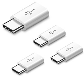 RuiMi Micro USB to Type C Converter Adapter, Fast Charging/Data Transfer/56K Resistance, Micro USB to Type C Converter Connector (Set of 4), Charging Connector, Smartphone Charging, Data Transmission,