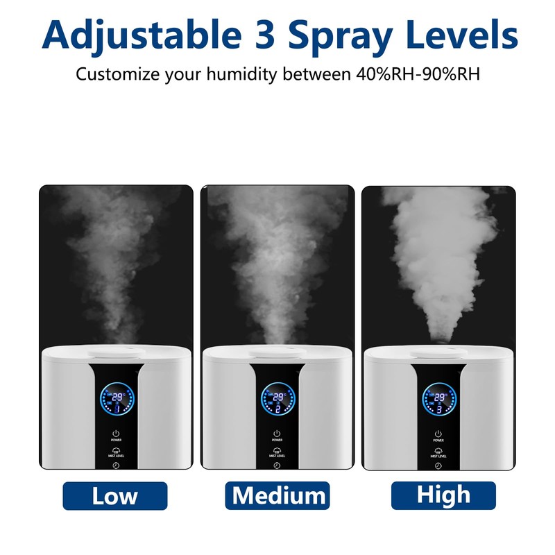 9L Smart Humidifiers for Bedroom Large Room, 2.3Gal Cool Mist