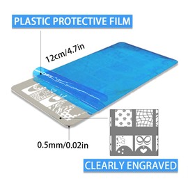 PH PandaHall 3pcs French Tip Nail Stamping Plates French Line Nail Art Stencils Geometric Wave Stripe Manicure Art Templates Flower Leopard Nails Design Stencil for Women Manicures Salon Printing