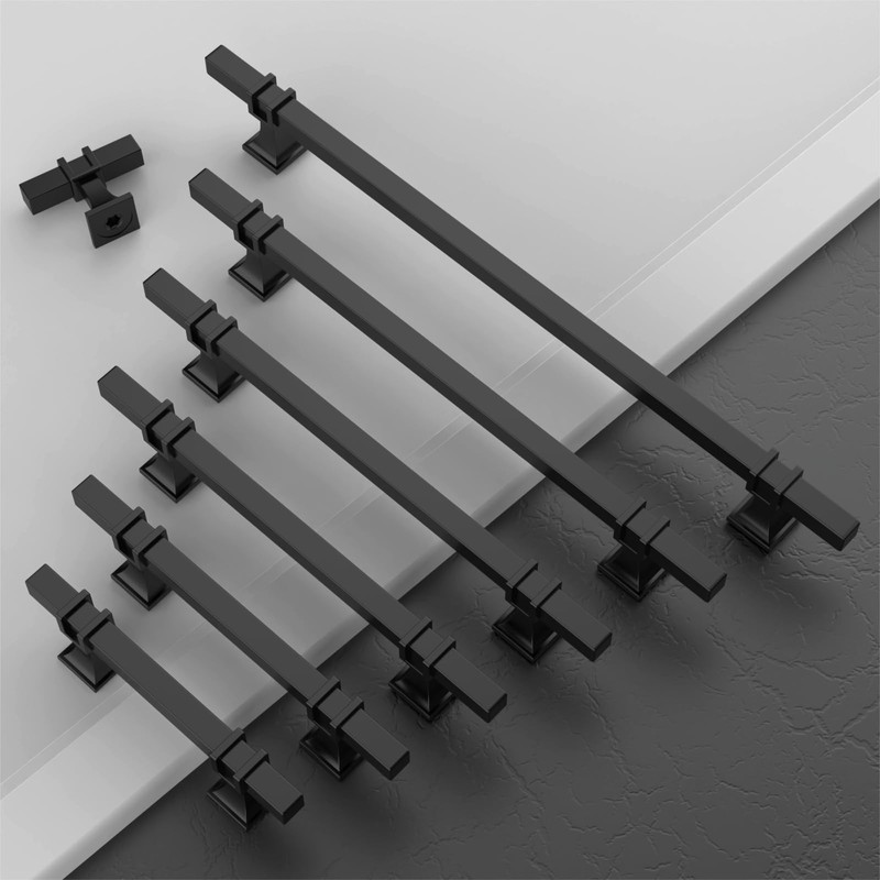 9BUILD 10 Pack 3.75 Inch Cabinet Pulls Matte Black Handles