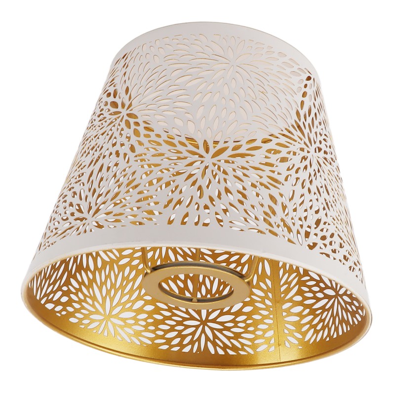 Lamp Shade E27 E26 White Carved Flower Pattern Iron Modern