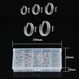 200pcs Split Rings 5 Sizes Fishing Split Rings Double Rings Replacement Storage Case for Flat Rings Fishing Saltwater Fishing Tackle Fishing Equipment Assist Hook High Strength