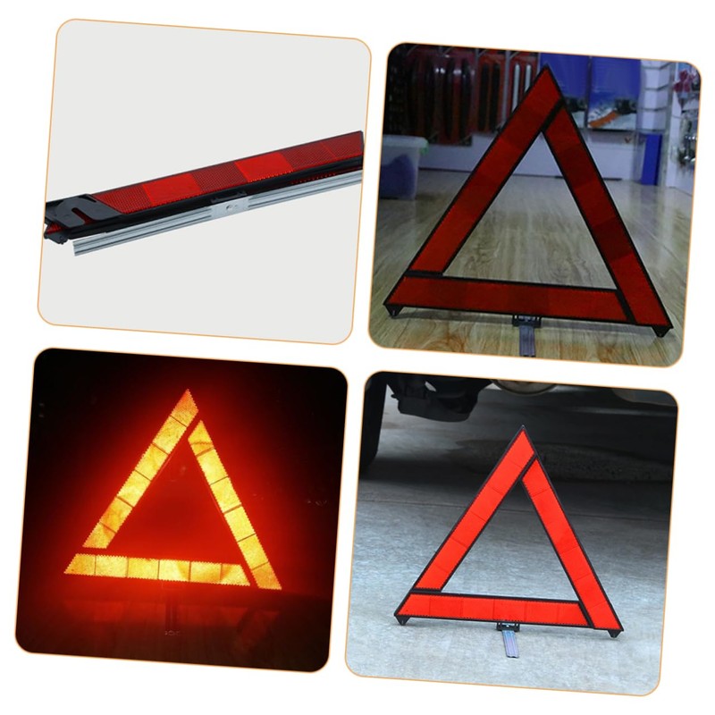 Ciieeo 3pcs Roadside Reflective Triangle Emergency Warning Signs and Lightweight