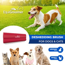 EasyGroomer Deshedding Brush for Dogs Cats | Red | Undercoat Tool for Large and Small Pets | Comb Removes Loose Dirt, Hair and Fur | Perfect Clean for Short and Long Hair Grooming Shedding