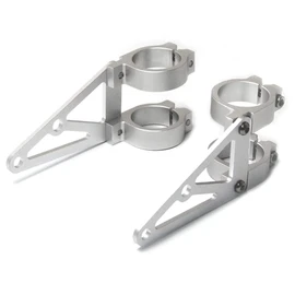Alchemy Parts 52mm 53mm CNC Brushed Aluminium - Silver - Fork Mounted Motorcycle Motorbike Headlight Brackets