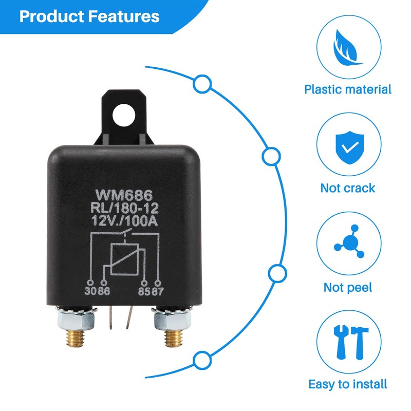 CeaHoify 12V 100Amp 4-Pin Heavy Duty ON/Off Switch Split Charge