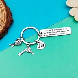 Hairdresser Gifts Appreciation Keyring Thank You Gift for Hair Stylist Coworker Going Away Gift Cosmetician Graduation Gift Inspirational Hair Stylist Gift Jewelry Hair Barber Beautician Keychain Gift