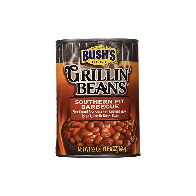 Bush's Best, Grillin' Beans, Southern Pit Barbecue, 22oz. Can (Pack