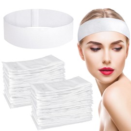 obeoby 150 Pieces Disposable Spa Headband for Women, Disposable Skincare Facials Headbands for Women Girls Stretch Facial Hair Band Esthetician Supplies