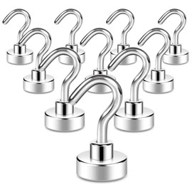 Neosmuk Magnetic Hooks, 25 lb Heavy Duty Hooks for Cruise Essentials, Classroom, Teacher Supplies, Strong Magnet Holder for Hanging Lights, BBQ, Tools, Decorations, Locker, Fridge, Pack of 10
